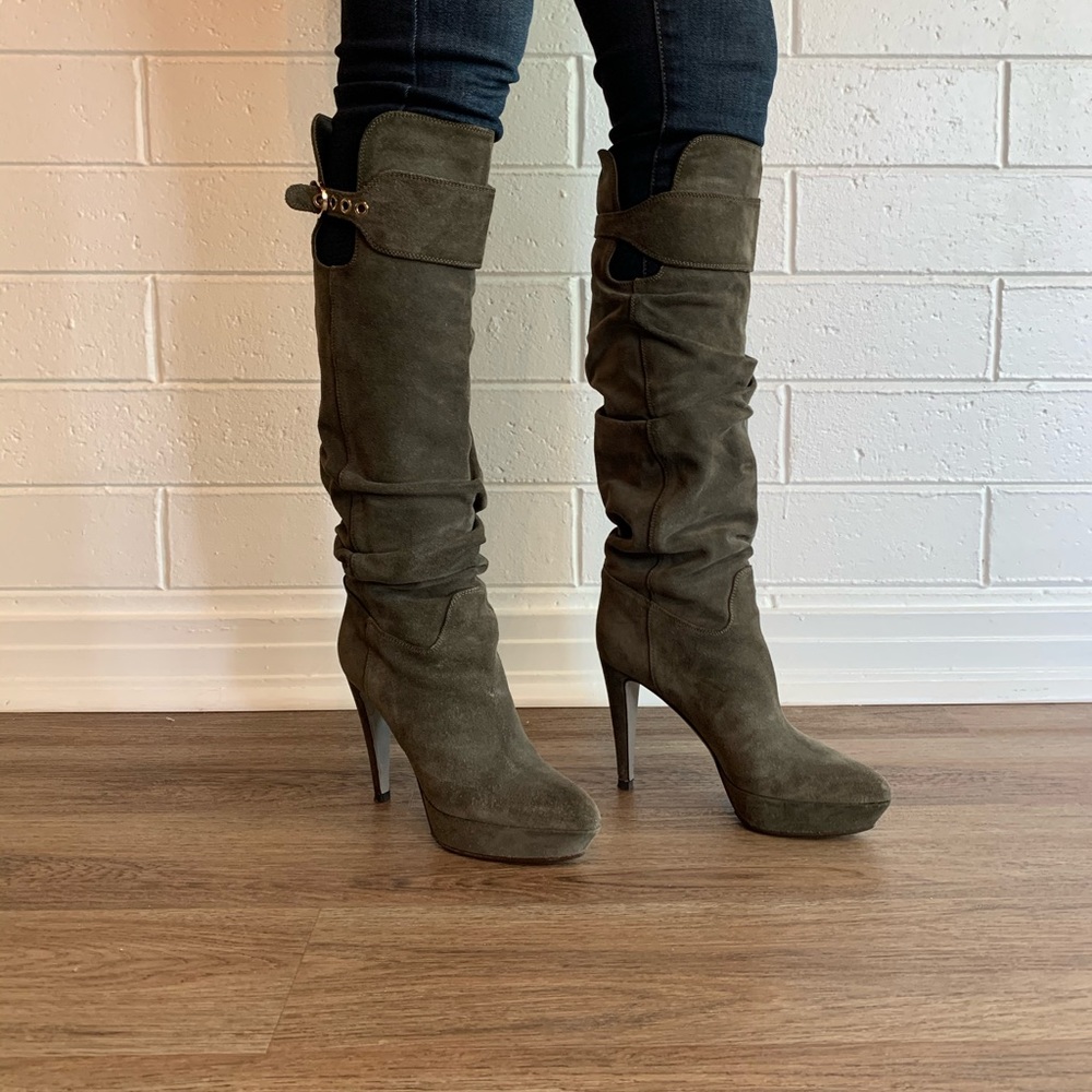 Sergio Rossi knee high suede boots